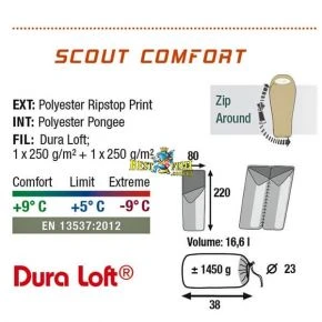 Спальный мешок High Peak Scout Comfort/+5°C (Left) Dark blue Спальный мешок High Peak Scout Comfort/+5°C (Left) Dark blue