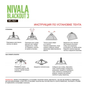 Намет напівавтомат 3-х місний Norfin NIVALA BLACKOUT 3  3000мм  (NFL-10411)