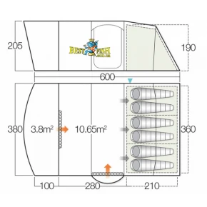 Палатка Vango Hayward 600 XL Sky Blue