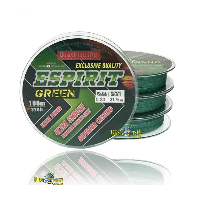 Шнур BratFishing Espirit Green 100 м 0.50 мм зелений 30-02-016-050 (30/02-016-050) Шнур BratFishing Espirit Green 100 м 0.50 мм зелений 30-02-016-050 (30/02-016-050)